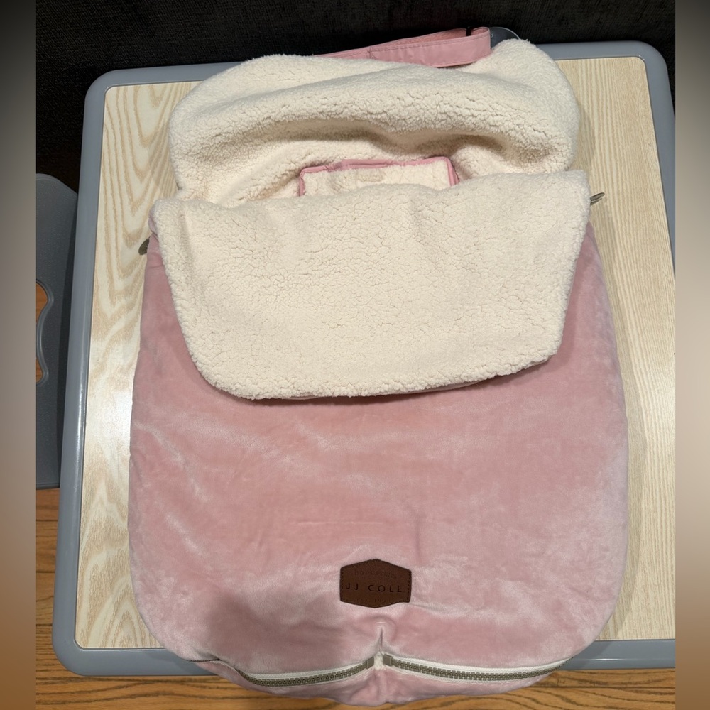 JJ Cole Pink and Brown Stroller Cover